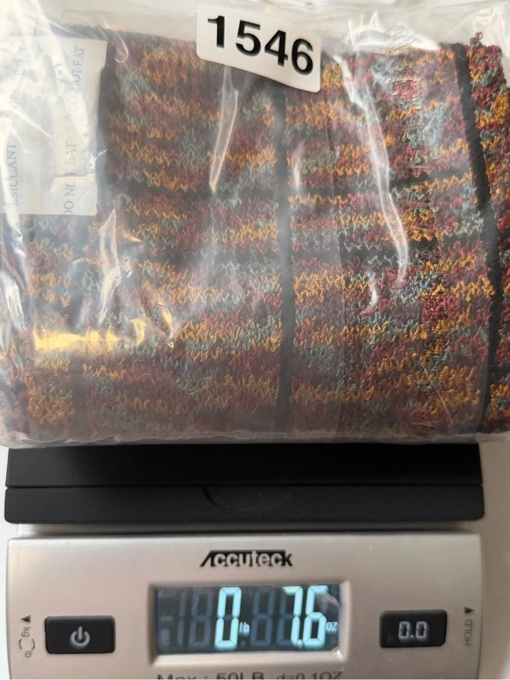 Fern Wayne Fiber Artist Art to Wear Geometric Knit Scarf Multicolor Lagenlook